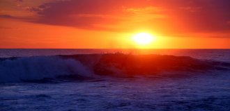 Sonnenuntergang-Ozean